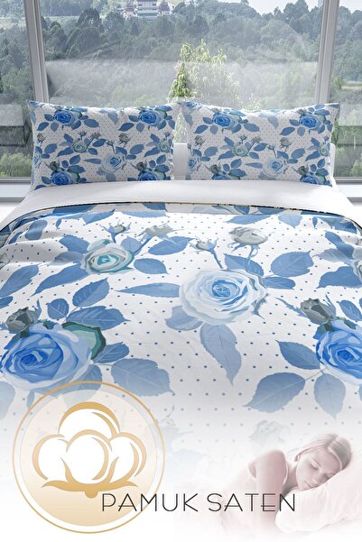 PerlaSera Bluerose 3d Бавовняний сатеневий двоспальний комплект постільної білизни