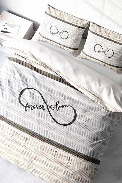 PerlaSera 3D Custom Design - Double Duvet Cover Set, Tightly Woven Cotton Satin, Infinity No Sheet