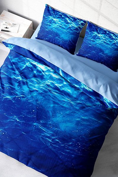 PerlaSera 3D Custom Design - Double Duvet Cover Set, Tight Woven Cotton Satin, Middle in Sea