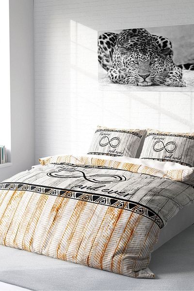 PerlaSera 3D Custom Design - Double Duvet Cover Set, Tightly Woven Cotton Satin, Forever and Ever