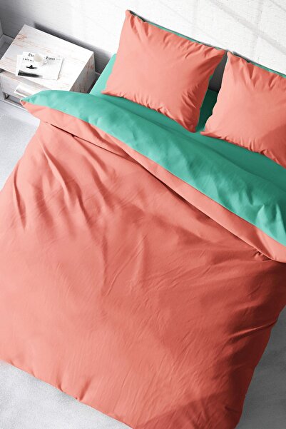 MonoHome Deluxe King Size Double Sided Cotton Ranforce Duvet Cover Set - 220X...