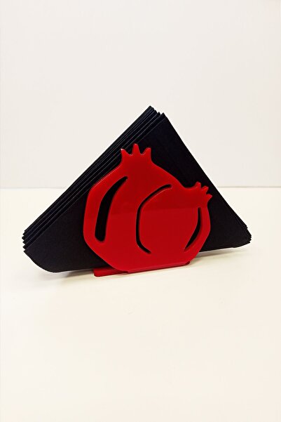 Story Pomegranates Themed Red Color Acrylic Napkin Holder