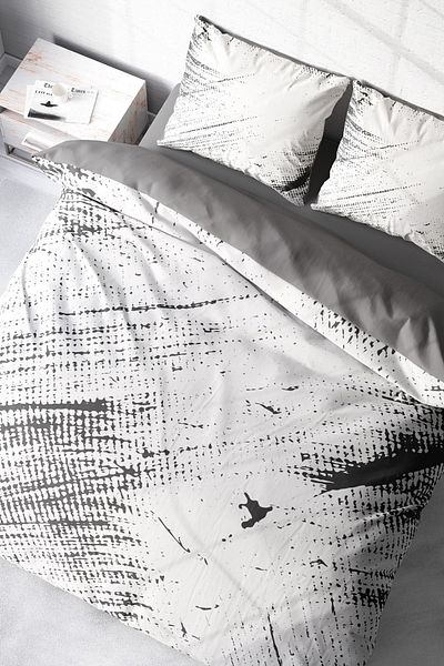 PerlaSera Lux Marble - Double Duvet Cover Set, Tightly Woven Cotton Satin, 3D Custom Design