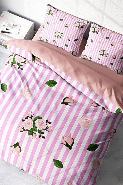 MonoHome Set cuvertură de pilota dublă din satin 100% bumbac cu cearșafuri el...