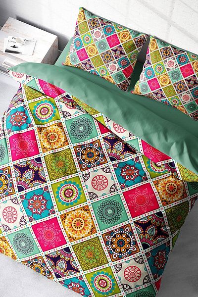 PerlaSera 3D Custom Design - Double Duvet Cover Set, Tightly Woven Cotton Satin, Strip Motif