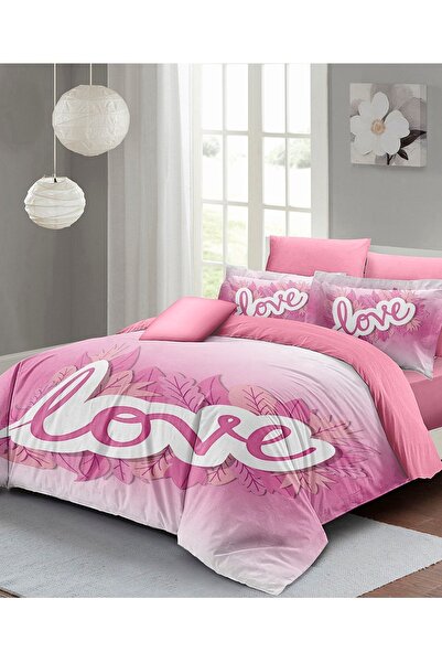 MonoHome Set cuvertură de pilota dublă de Ziua Îndrăgostiților 100% bumbac sa...