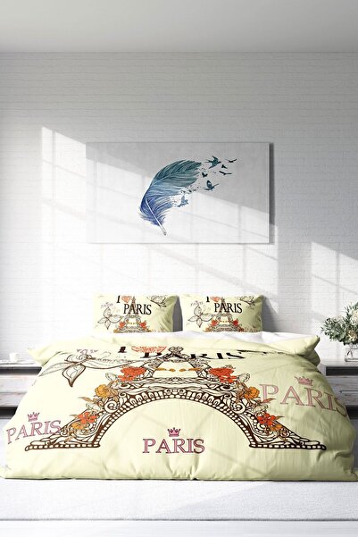 MonoHome We Are Family - 100% Cotton Satin Double Duvet Cover Set