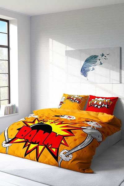 PerlaSera 3D Custom Design - Double Duvet Cover Set, Tightly Woven Cotton Satin, Sheep