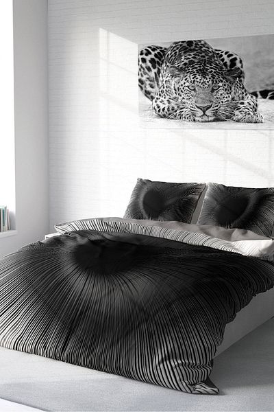 PerlaSera 3D Custom Design Gray Wortex - Double Duvet Cover Set, Tight Woven Cotton Satin