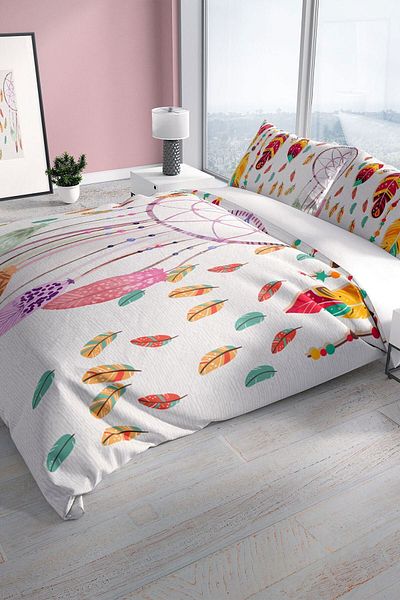 PerlaSera Catchers 3d Cotton Satin Double Duvet Cover Set