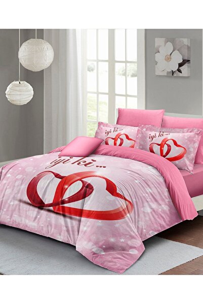 MonoHome Σετ Παπλωματοθήκη για Ζευγάρι την Ημέρα του Αγίου Βαλεντίνου 100% βα...