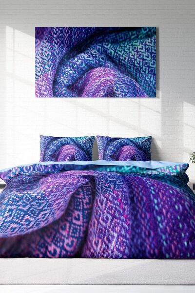 PerlaSera 3D Спеціальний дизайн постільний комплект - Щільна тканина з бавовняного сатину, двоспальний, в'язка 3