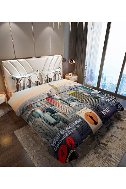 MonoHome New York 3D цифровий друк двоспальний комплект постільної білизни