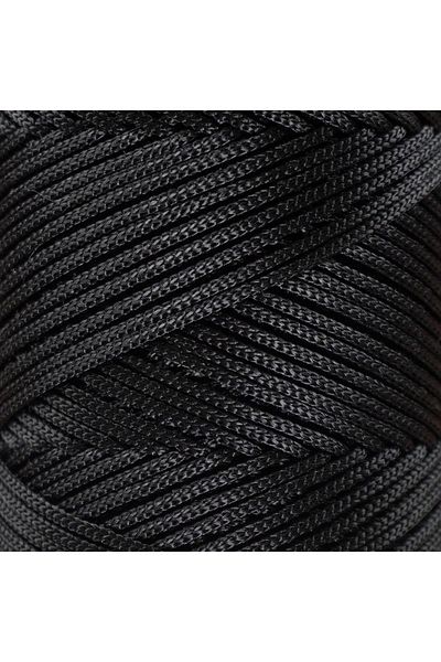 Makromecity Premium 100 Gr Polyester Macrame Thread Black 2mm - 120 M Supla Thread And Bag Thread