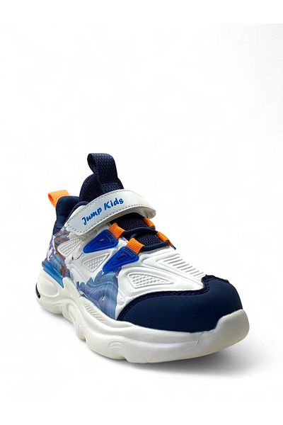 Jump Boy's Sneaker 31103 - White/navy Blue, Comfortable