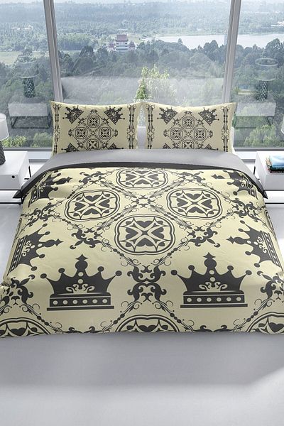 PerlaSera King Royal 3d Cotton Satin Double Duvet Cover Set