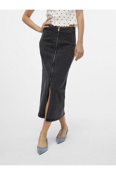 Vero Moda Jeansrock Vmmonic Yüksek Bel Midirock