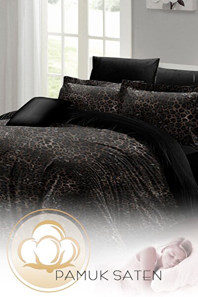 PerlaSera 3D Спеціальний дизайн Леопардовий принт Двоспальний комплект постільної білизни - Щільна бавовняна сатенова тканина