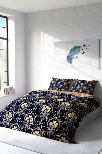 PerlaSera Soft Night 3D Custom Design - Double Duvet Cover Set, Tightly Woven Cotton Satin