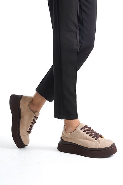 LDR PANTOFI SPORT DE DĂME CU TALPA GROASĂ DE PIELE