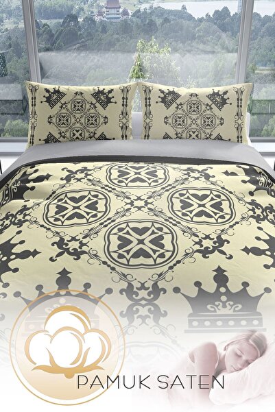 PerlaSera King Royal 3d Бавовняний сатеневий двоспальний комплект постільної білизни