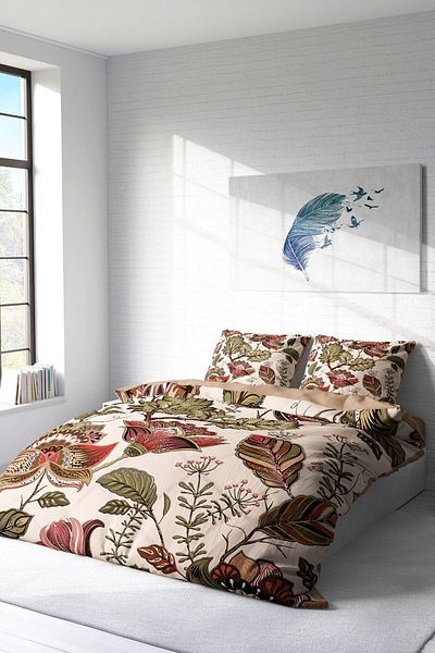 PerlaSera 3D Custom Design - Double Duvet Cover Set, Tightly Woven Cotton Satin, Mimosa