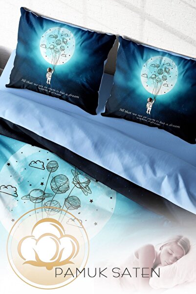 PerlaSera 3D Спеціальний дизайн постільний комплект - Щільна тканина з бавовняного сатину, двоспальний нічний мотто