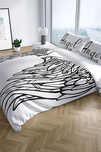 Cattleya Wing 3D Cotton Satin Double Duvet Cover Set