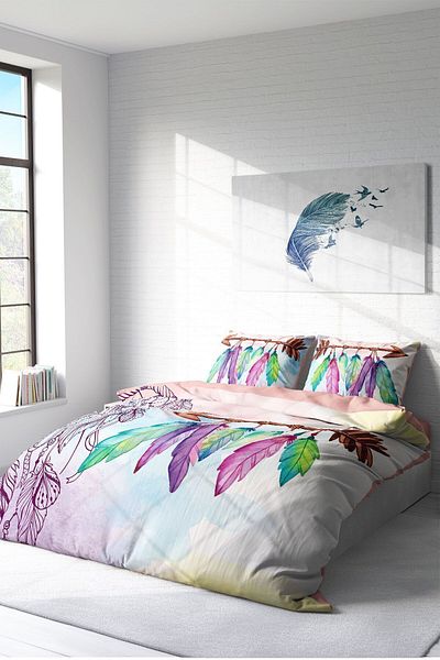 MonoHome 100% Cotton Satin Double Duvet Cover Set with Elastic Sheets Sleep