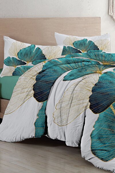 PerlaSera 3D Спеціальний дизайн - Двоспальний комплект постільної білизни з бавовняного сатину, Luxury Leaves Luxury