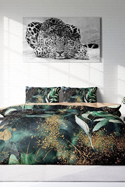 MonoHome طقم غطاء لحاف من الساتان القطني 100% - لون مائي زهري، مزدوج مرن