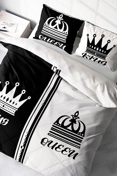 PerlaSera 3D Custom Design - Double Cotton Satin Duvet Cover Set, King-Queen