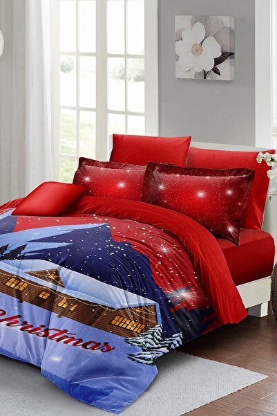 MonoHome Новорічна прикраса House Noel 100% бавовняний сатин 3D двоспальний к...