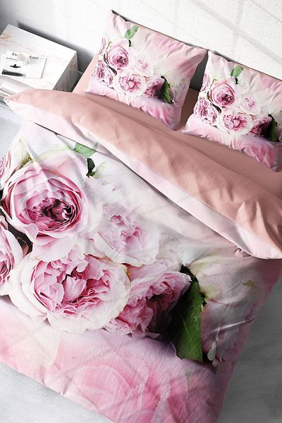 PerlaSera 3D Custom Design Softrose - Double Duvet Cover Set, Tightly Woven Cotton Satin