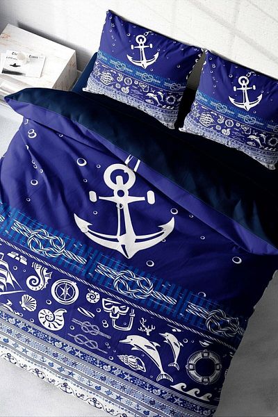 PerlaSera 3D Custom Design - Double Duvet Cover Set, Tightly Woven Cotton Satin, Night in the Ocean