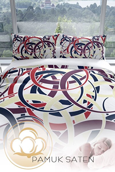 PerlaSera Rings 3d Бавовняний сатеневий двоспальний комплект постільної білизни