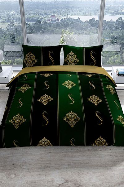 PerlaSera Damascus 3d Cotton Satin Double Duvet Cover Set