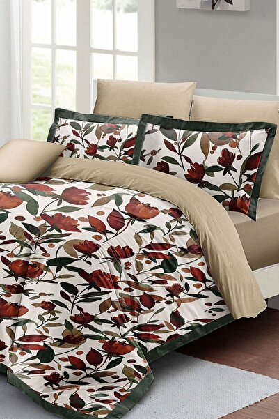 PerlaSera 3D Спеціальний дизайн - Двоспальний комплект постільної білизни з бавовняного сатину, з квітковим візерунком «Троянда»