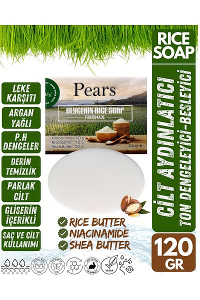 Pears Original Pure and Soft Soap 100gr + Rice Soap with Glycerin 120gr