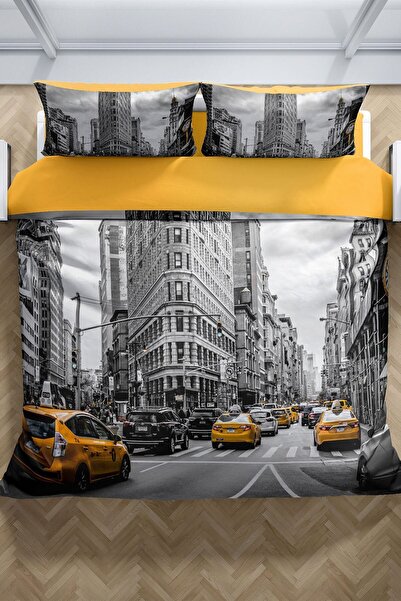 PerlaSera Σετ Παπλωματοθήκης Ταξί 3d Cotton Satin Διπλό