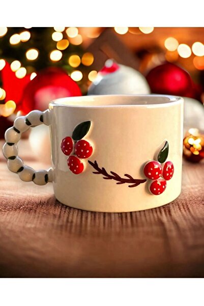 DDHANDMADE Handmade Ceramic Tea Coffee Cup Dbl Turkish Coffee Cup Mug Flower of Luck, Gift Kokina