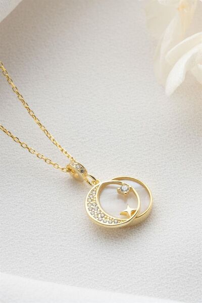 Silvano Jewelry 925 Ayar Gümüş Ay Yıldız Kolye