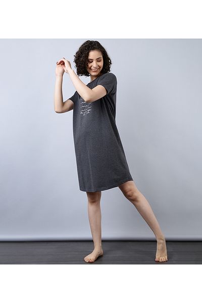 Aila Women's Sleepwear Charcoal Dress