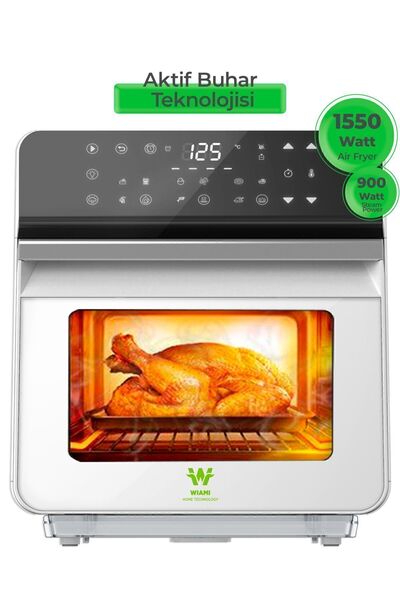 WİAMi Wiami 10.5l Buharlı Airfryer - Yeni Nesil Sağlıklı Pişirme, Beyaz Modern Tasarım