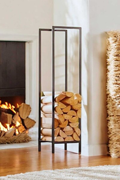 Pimango Lignum Dekoratif Metal Odunluk Şömine Odun Sehpası 120CM