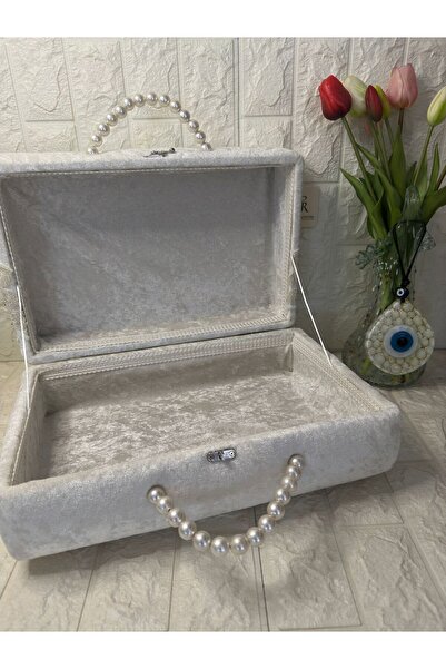aky home style Gelin Çeyiz- Takı Sandığı (Dantel ve Boncuklu)