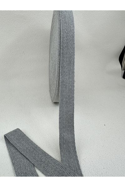 paşateks since 1995 şekil 5 Meters Gray Cotton Herringbone Strip - 2 Cm