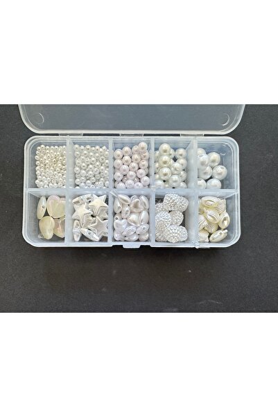 LİVZA BİJUTERİ Plastik inci ve yıldız kalp  figürlü takı yapım seti