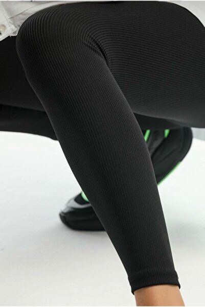 B'YOU life Colanți negri pentru femei cu talie înaltă