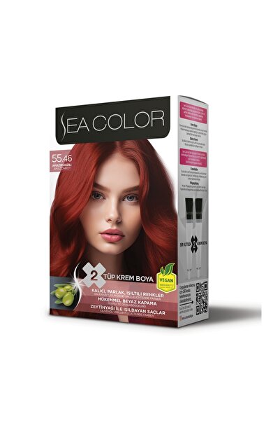 seacolor SEA COLOR KALICI AKMAYAN SAÇ BOYASI 2 ADET BOYA+OKSİDAN+ELDİVEN+BAKI...